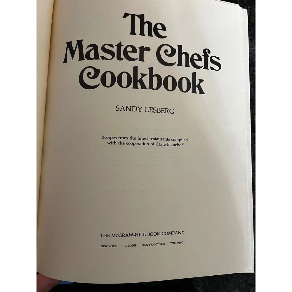 The Master Chefs Cookbook by Sandy Lesberg Vintage‎ Recipes 1980